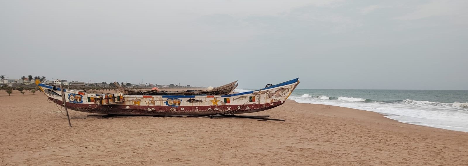 a boat lying on a beach